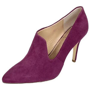 Lucca Lane Yalexis Prune Purple Suede Leather Womens Heels Size 6.5M